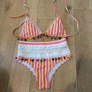 Colorful Striped  Swim Set